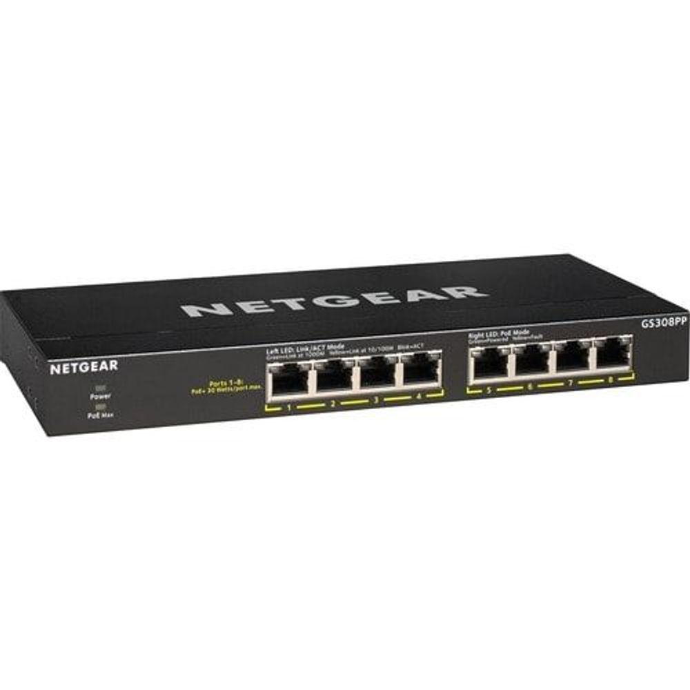 Netgear GS308PP Ethernet Switch - 8 Ports - 2 Layer Supported - 87.90