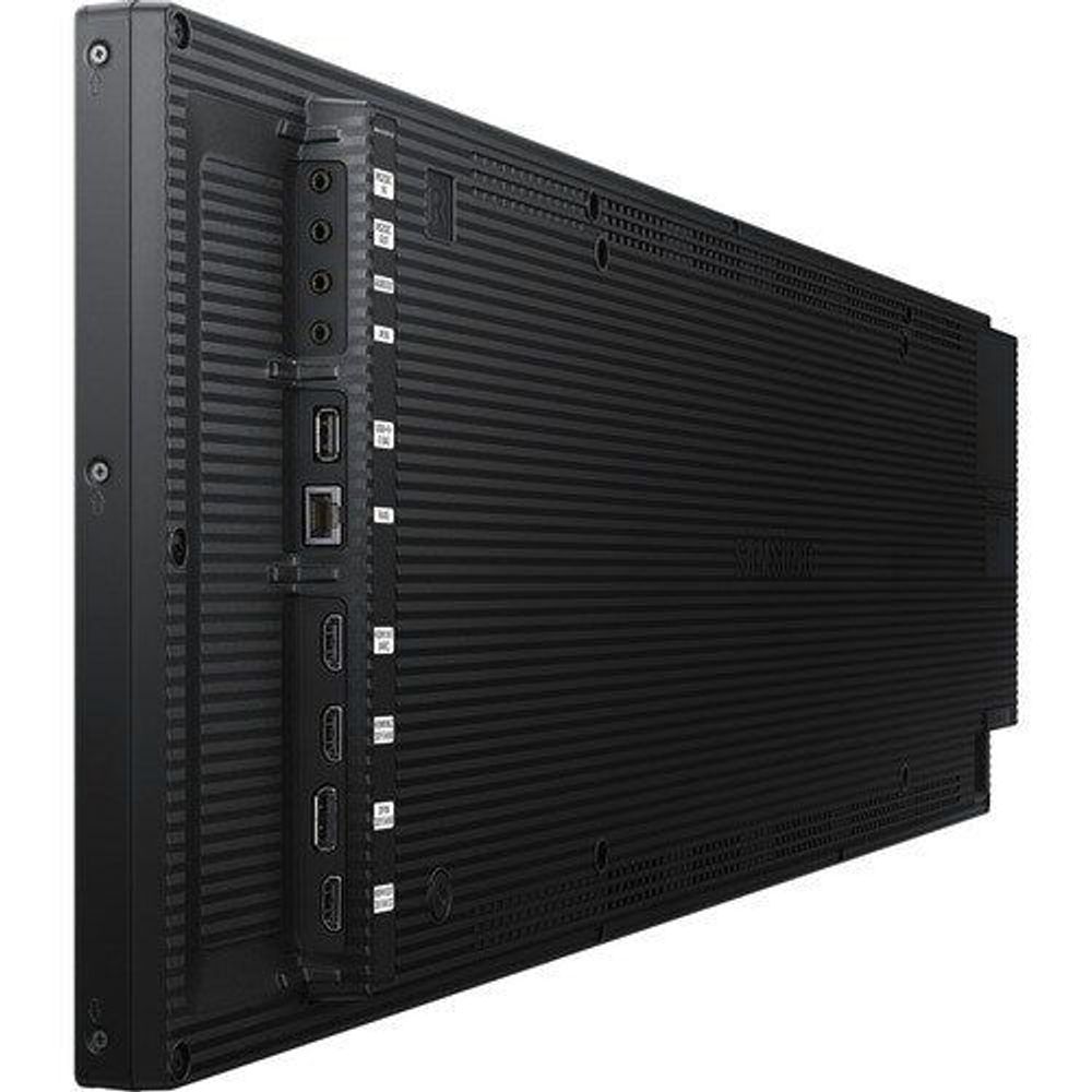 Black Samsung 37-inch stretch LCD display with visible side ports and connectors