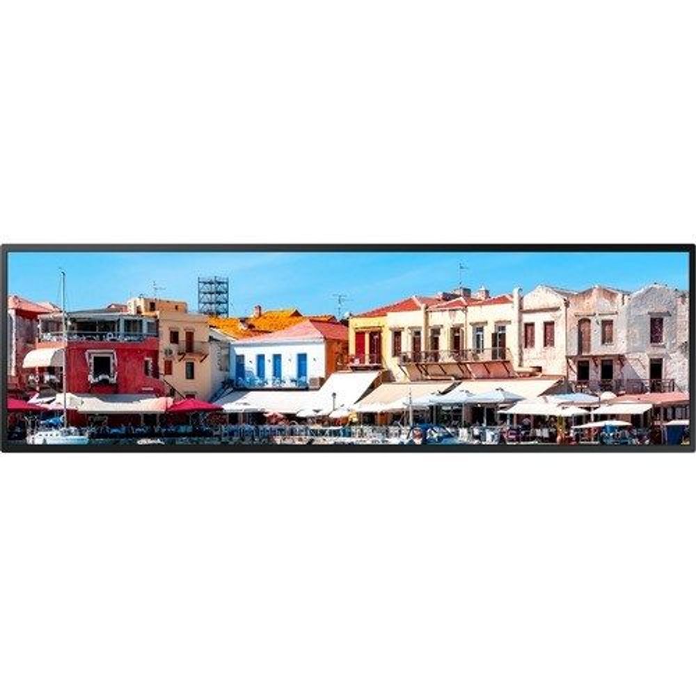 Samsung SHR-B stretch LCD display showing a full landscape image