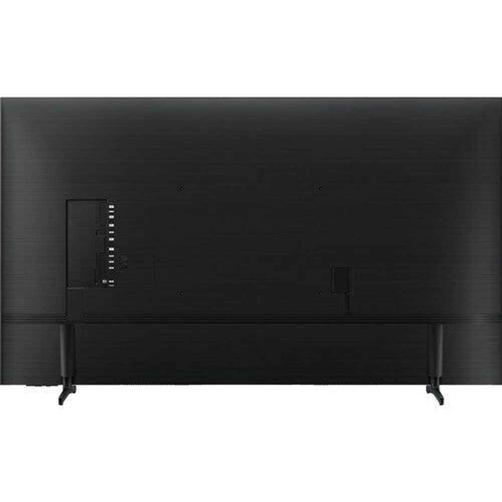Black Samsung smart LED-LCD TV back view with wall-mount area and connectivity panel