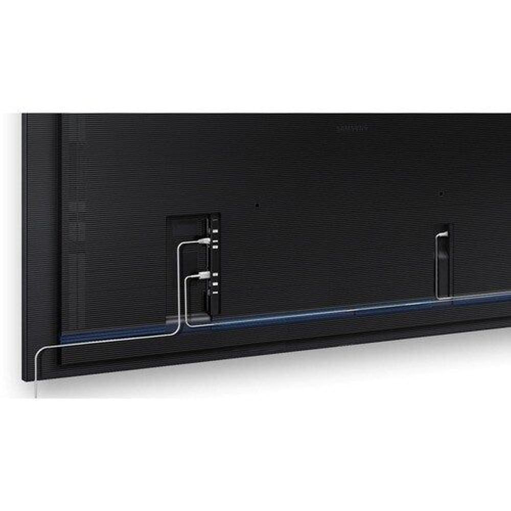 Black LCD digital signage display edge with visible ports and mounting bracket