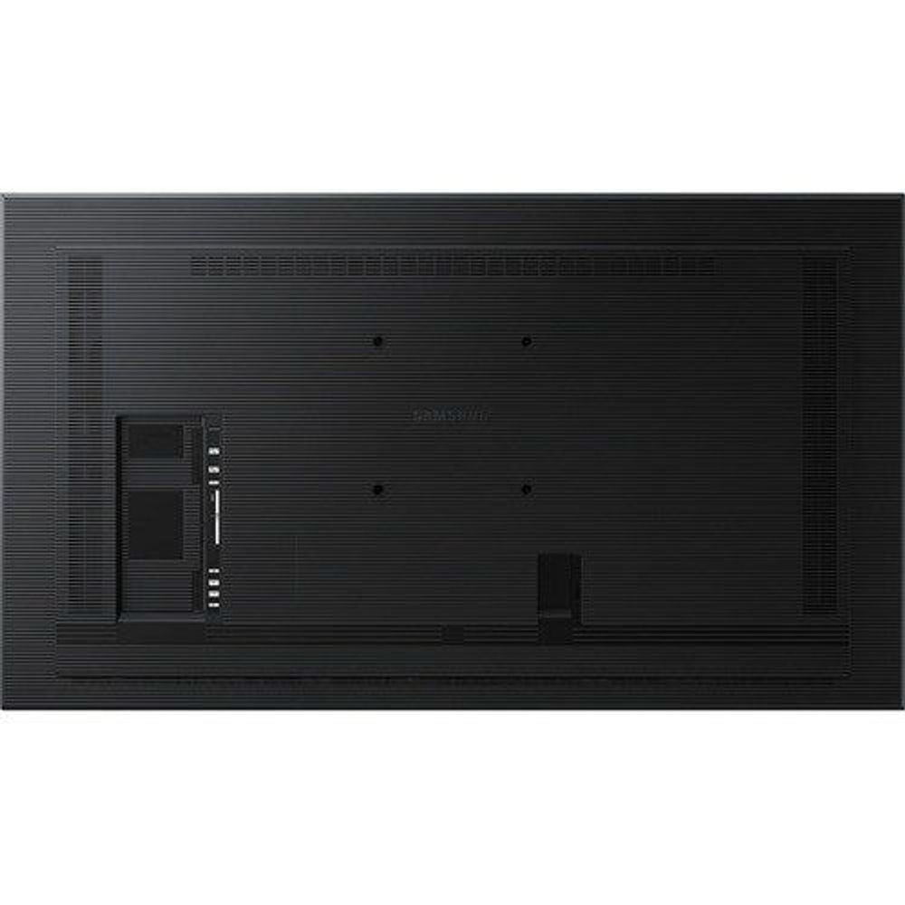 Back of Samsung QB50B 50-inch LCD display, black port panel and mounting holes