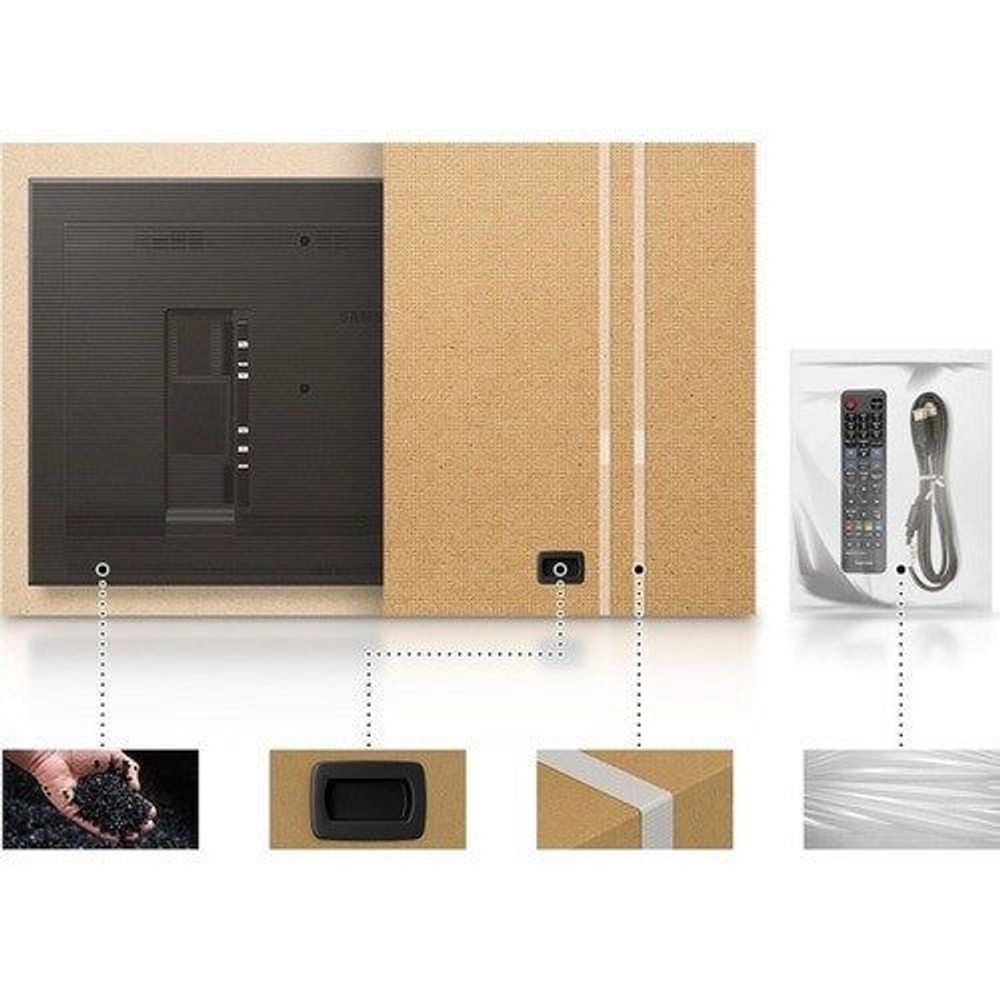 Professional LCD display back panel with cable port and remote control