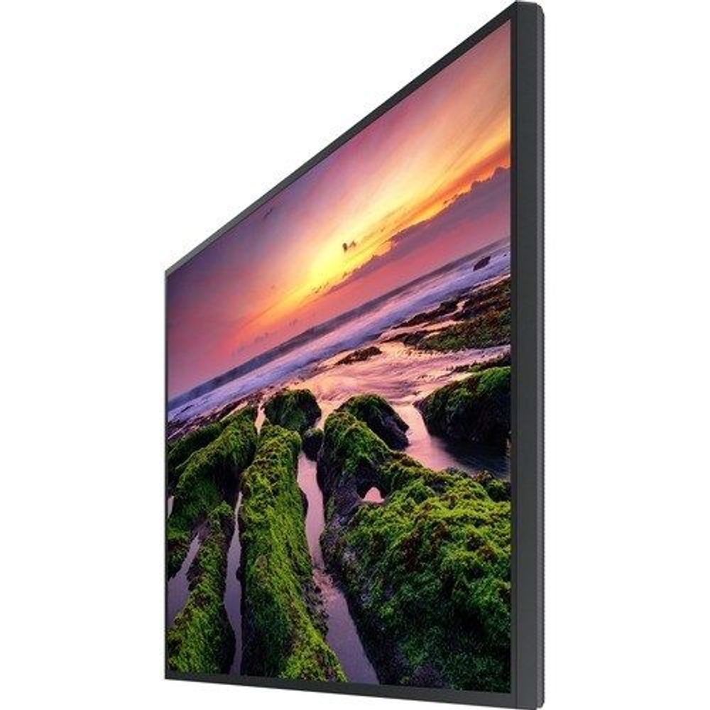 Samsung 65-inch professional display front view showing a landscape image on screen