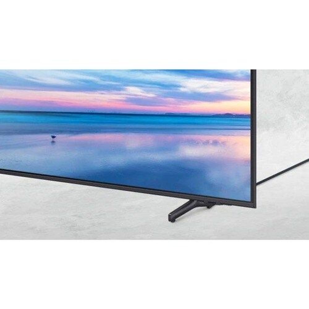 Samsung 43-inch Smart LED TV side view with black bezel and pedestal stand