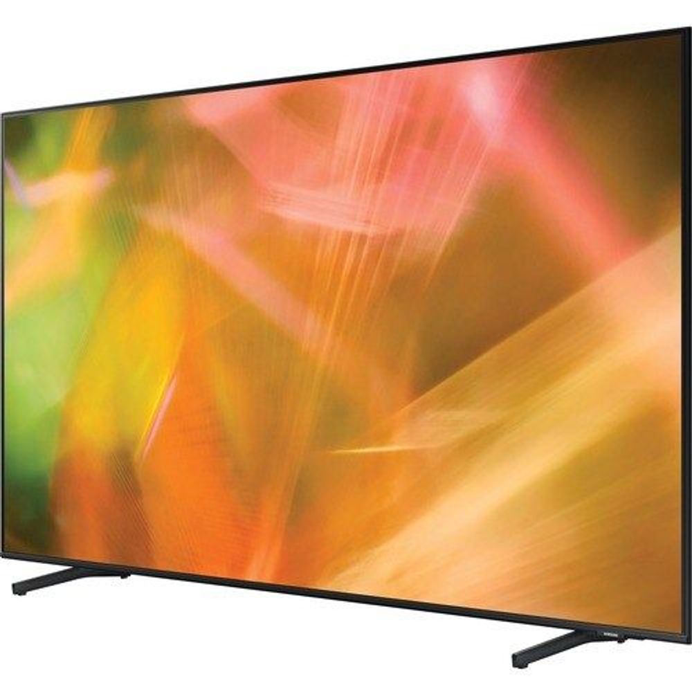 Samsung smart LED-LCD TV, front view with vibrant abstract display