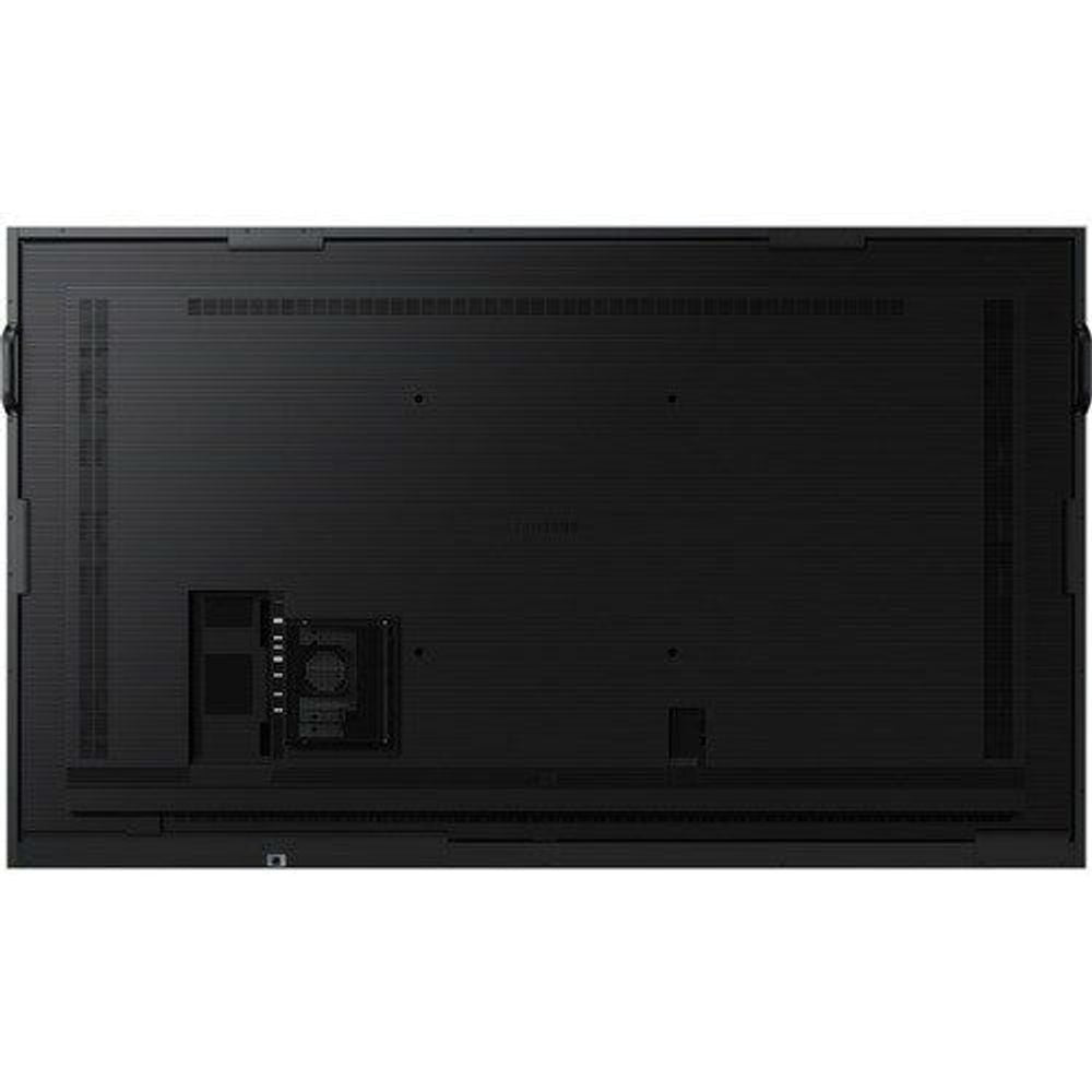 Samsung 85-inch interactive display back view with interface bay and brackets