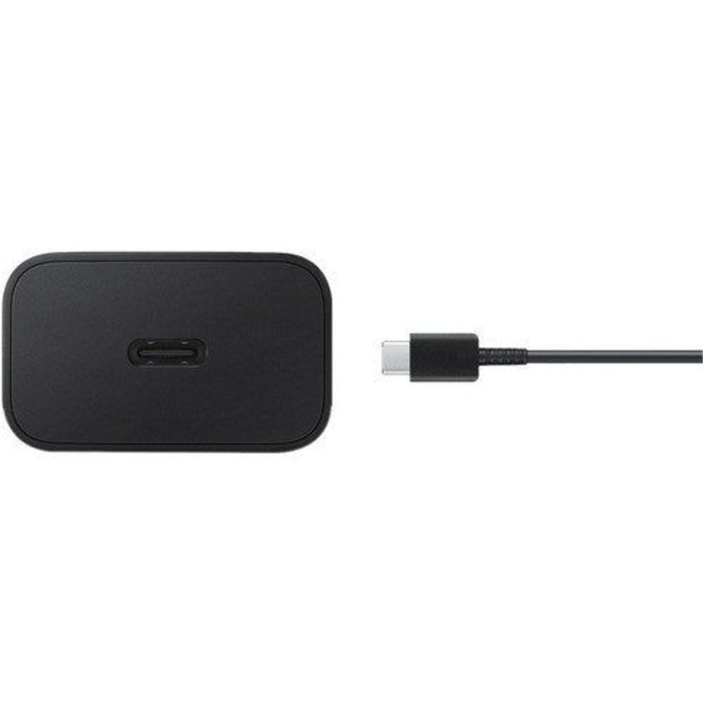 Samsung 15W wall charger with USB cable connector and prongs, black