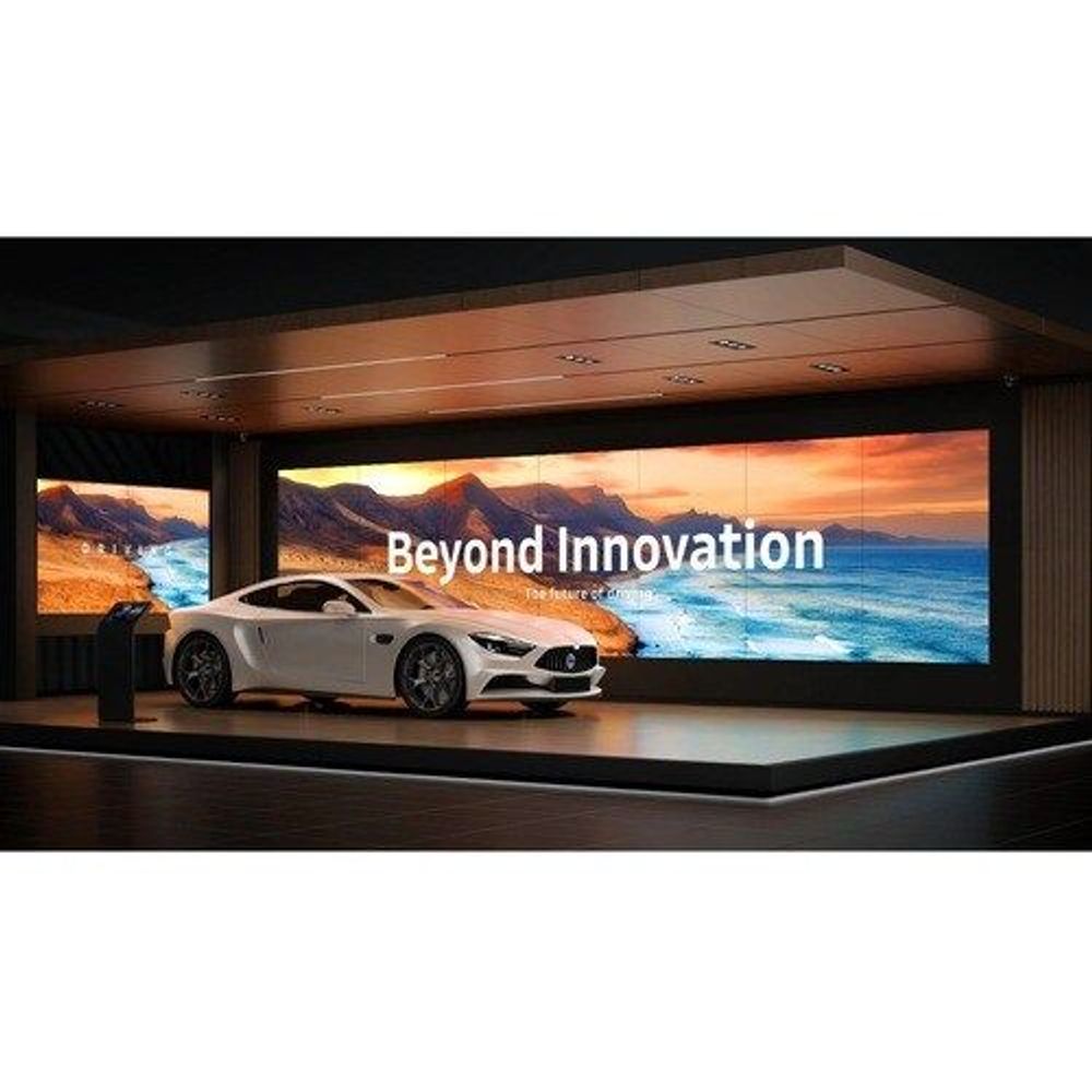 46-inch digital signage LCD display with “Beyond Innovation” scenic car advertisement