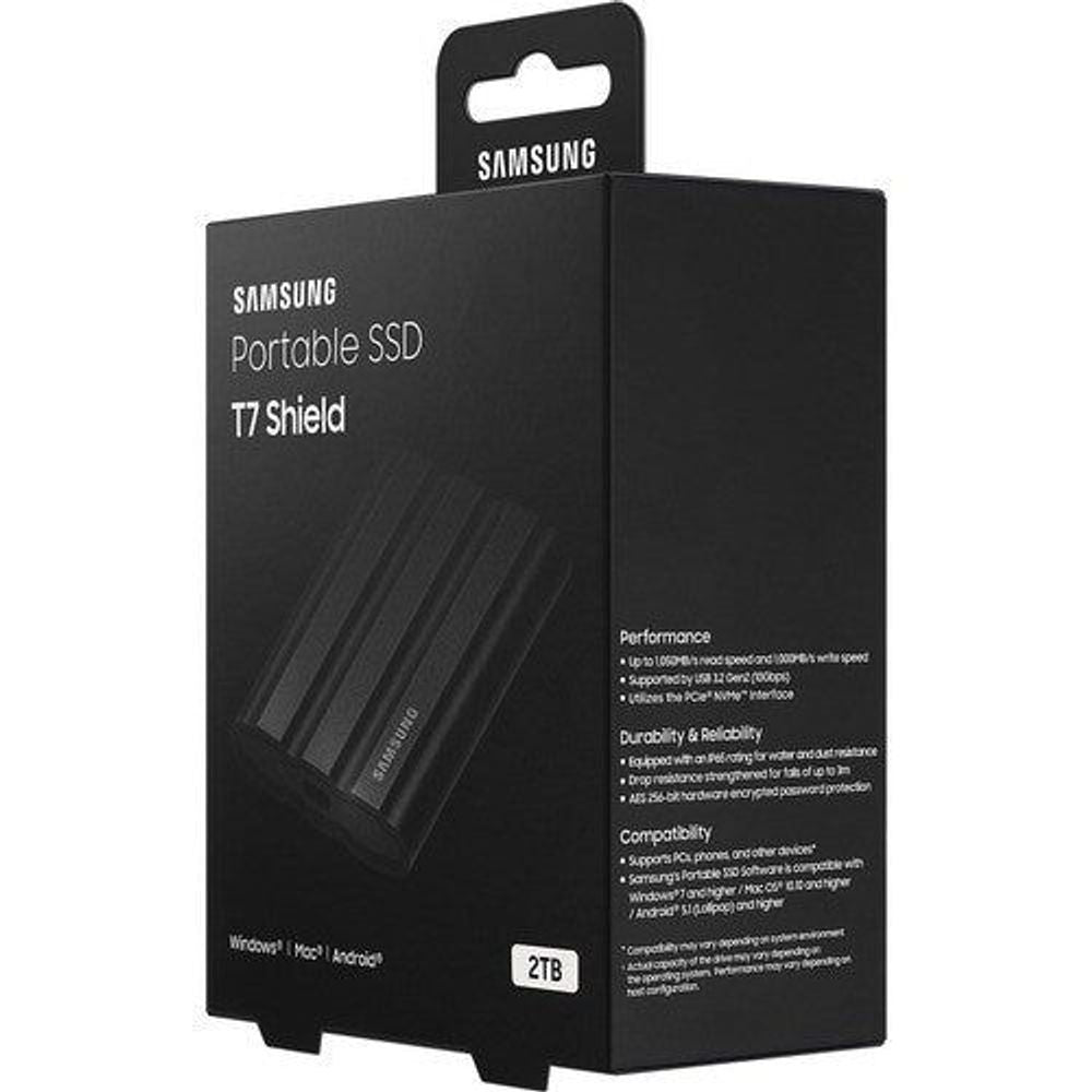 Samsung Portable SSD T7 Shield 2TB retail package