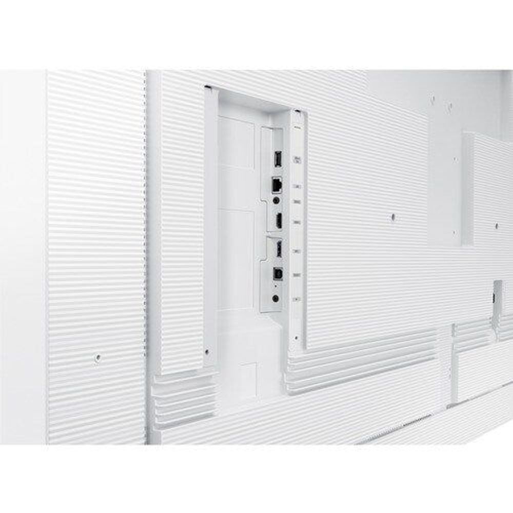 White Samsung 65" interactive display rear close-up with input panel and connectors