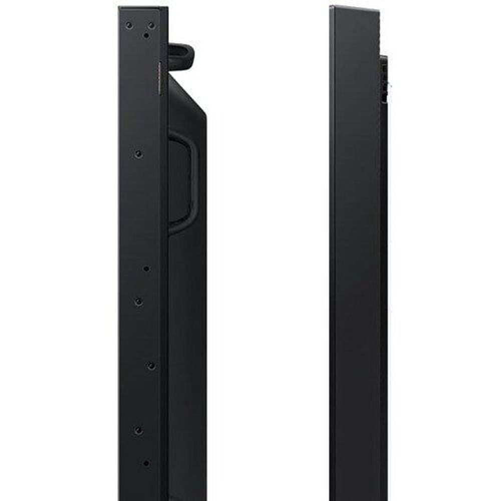 Black digital signage display back view with speaker grille