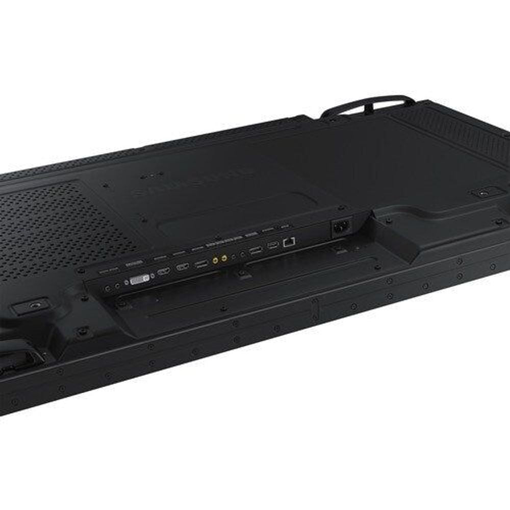 Samsung LCD video wall display back with ports and ventilation on black chassis
