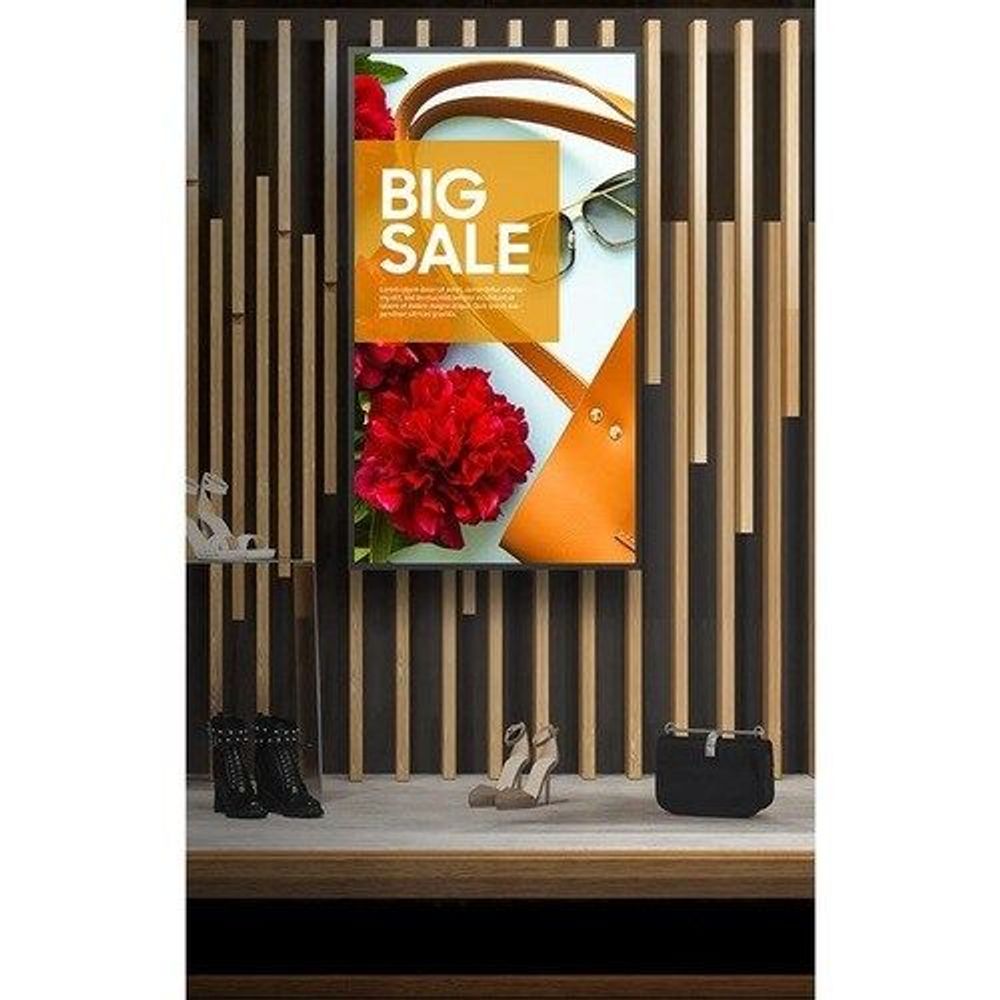 Professional LCD display showing Big Sale promotional screen