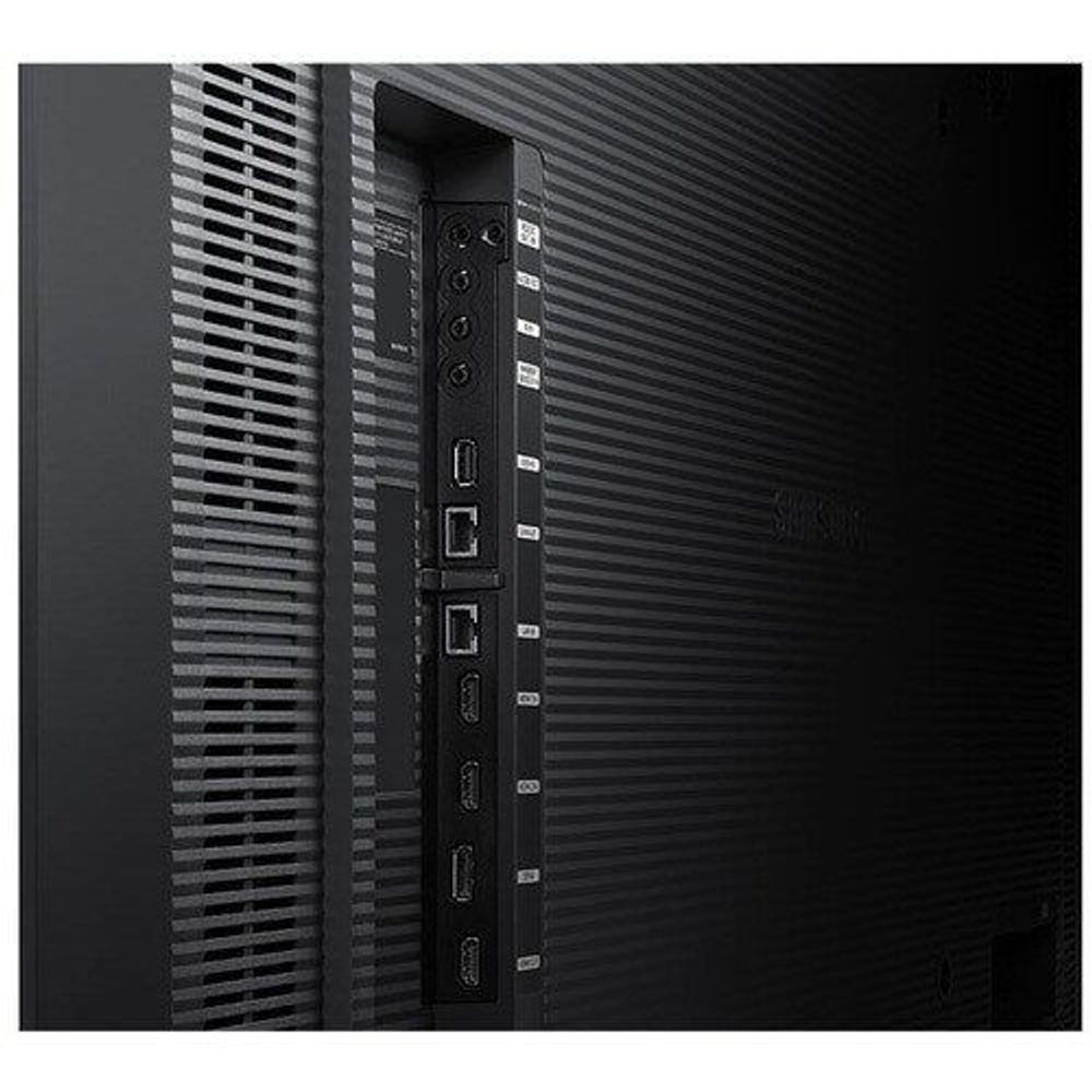 55-inch digital signage display rear input panel with ports and connectors