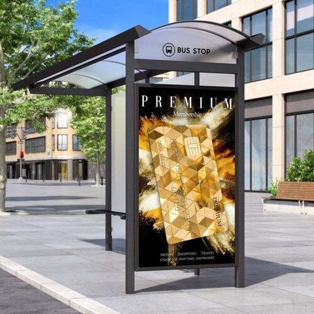 Outdoor LCD advertising display mounted in a street-style frame
