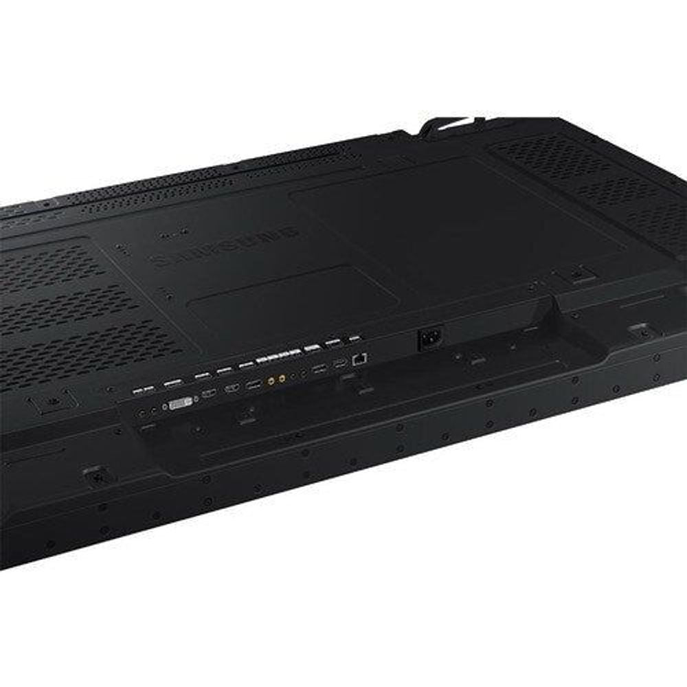Samsung 55-inch digital signage LCD back edge with ports and connection area