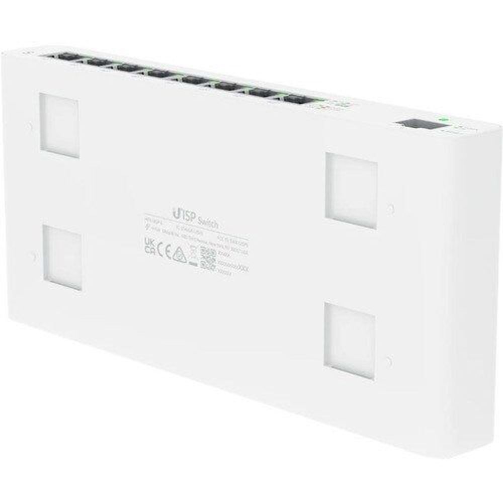 Ubiquiti UISP-S switch, rear view with model label and mounting holes
