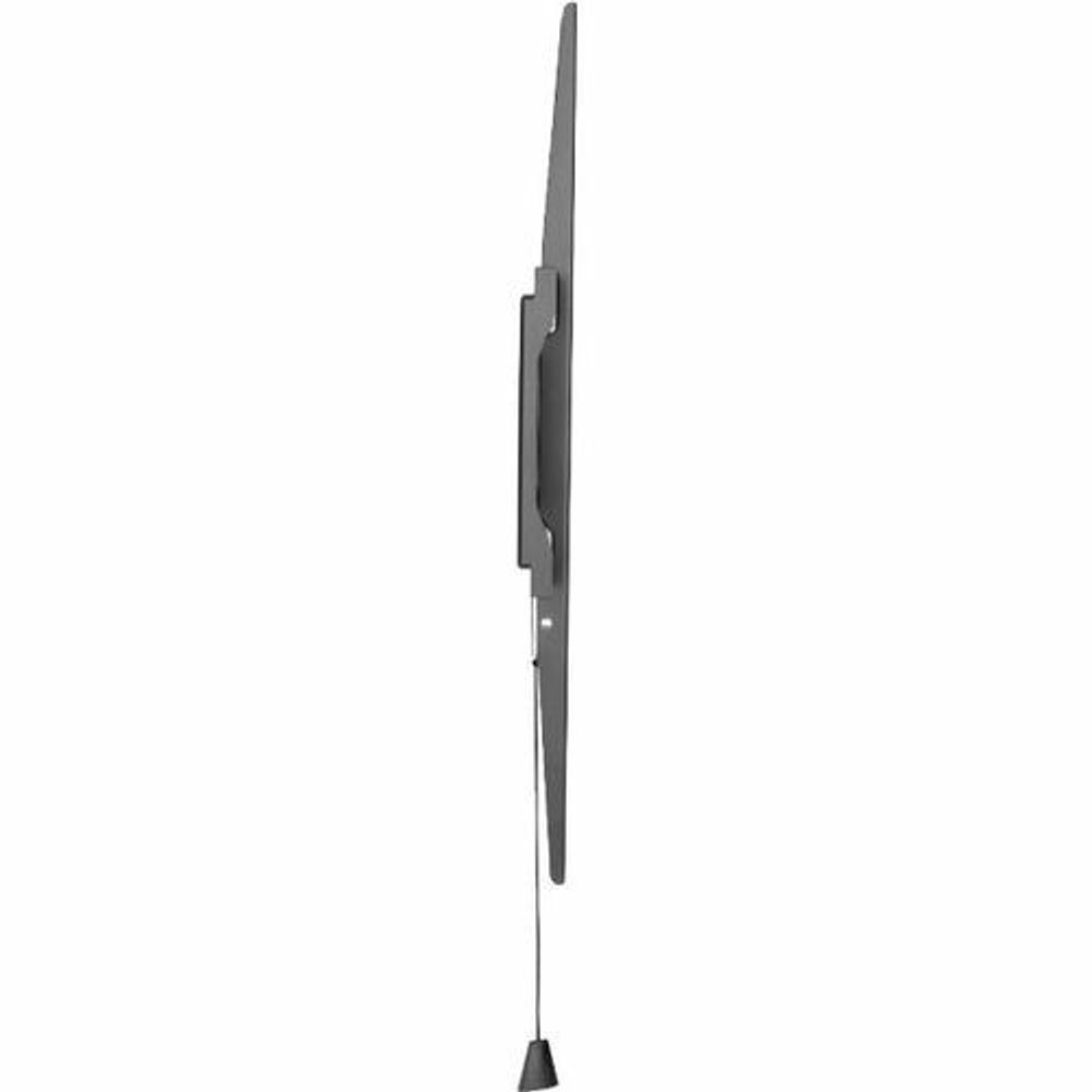 Dark gray wall-mount bracket side view with slim profile and mounting holes