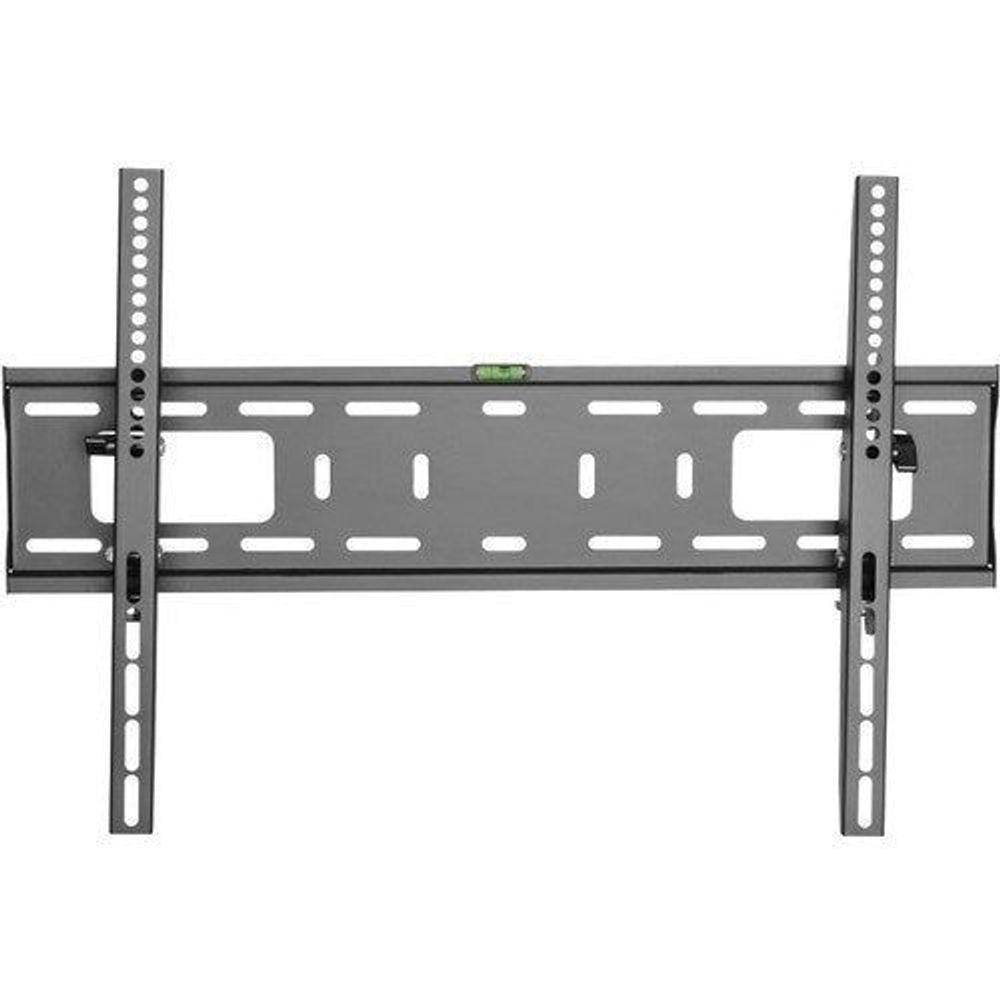 Atdec TV wall mount bracket, black steel with two vertical support rails