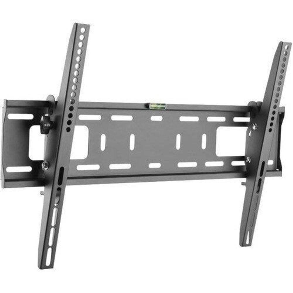 Atdec TV wall mount bracket, black steel rail with evenly spaced mounting slots