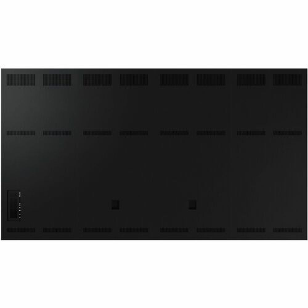 Digital signage display rear panel with ventilation holes grid pattern