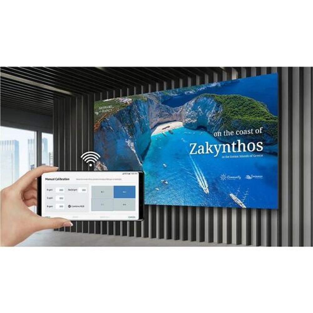 Digital signage LCD display system with tablet controlling settings