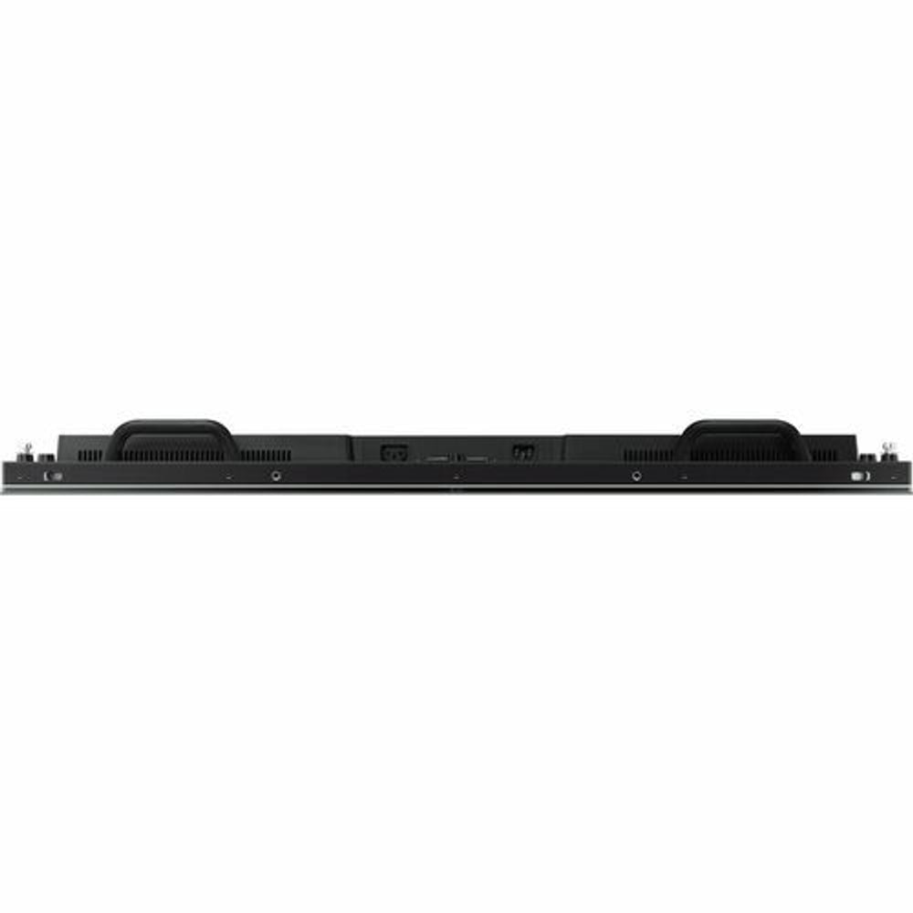 Digital signage LCD display bottom edge with ports and two built-in handles