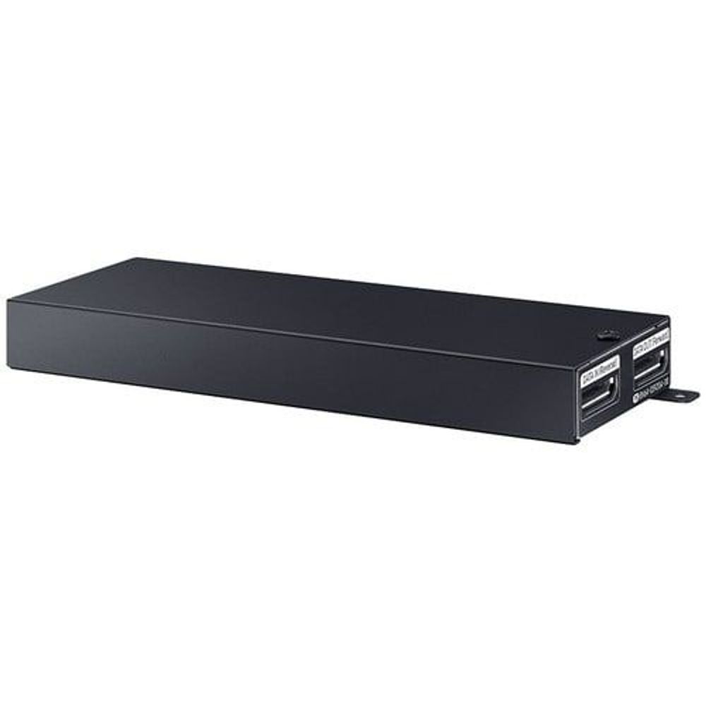 Samsung LED UHD signage box side view with compact dark housing and vent detail