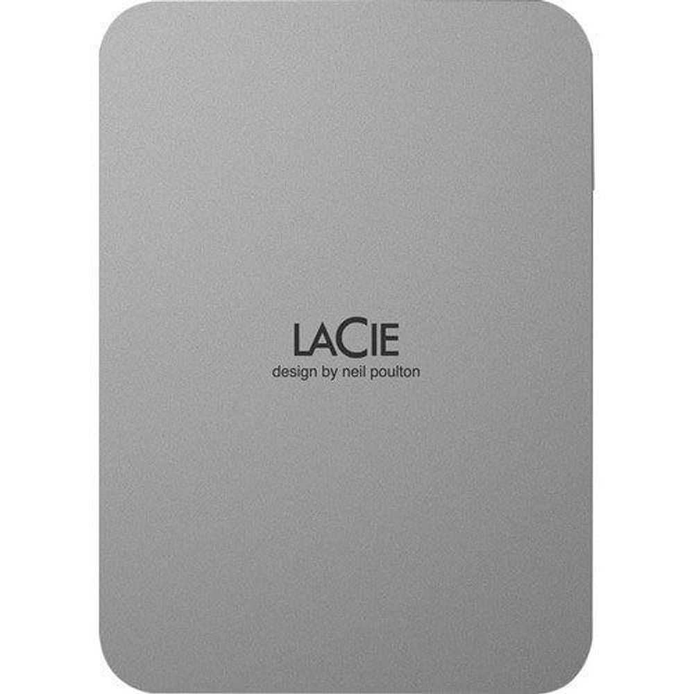 LaCie portable hard drive front face, light gray with LaCie logo