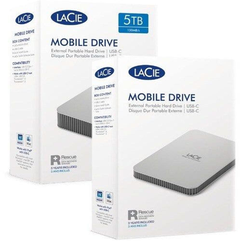 Mobile Drive 5TB retail box for USB-C portable hard drive