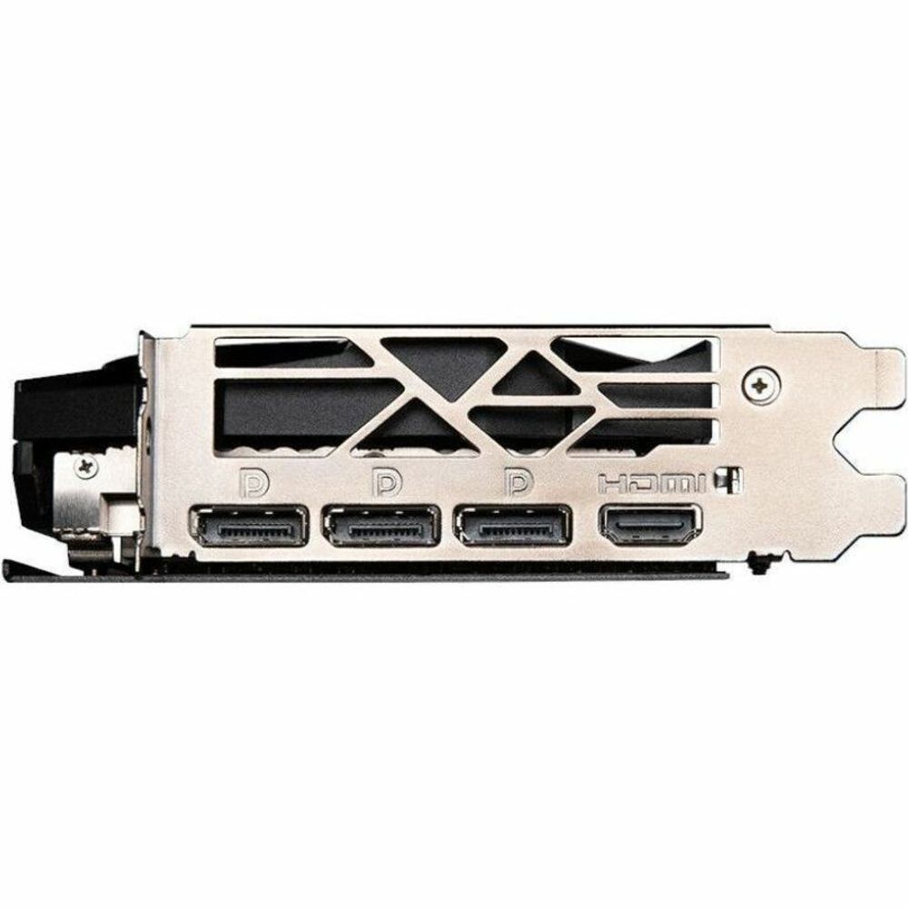Graphics card rear I/O panel with multiple DisplayPort and HDMI connectors