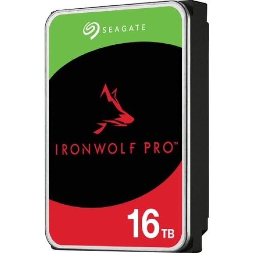Seagate IronWolf Pro 16TB 3.5-inch SATA hard drive, front label with black side