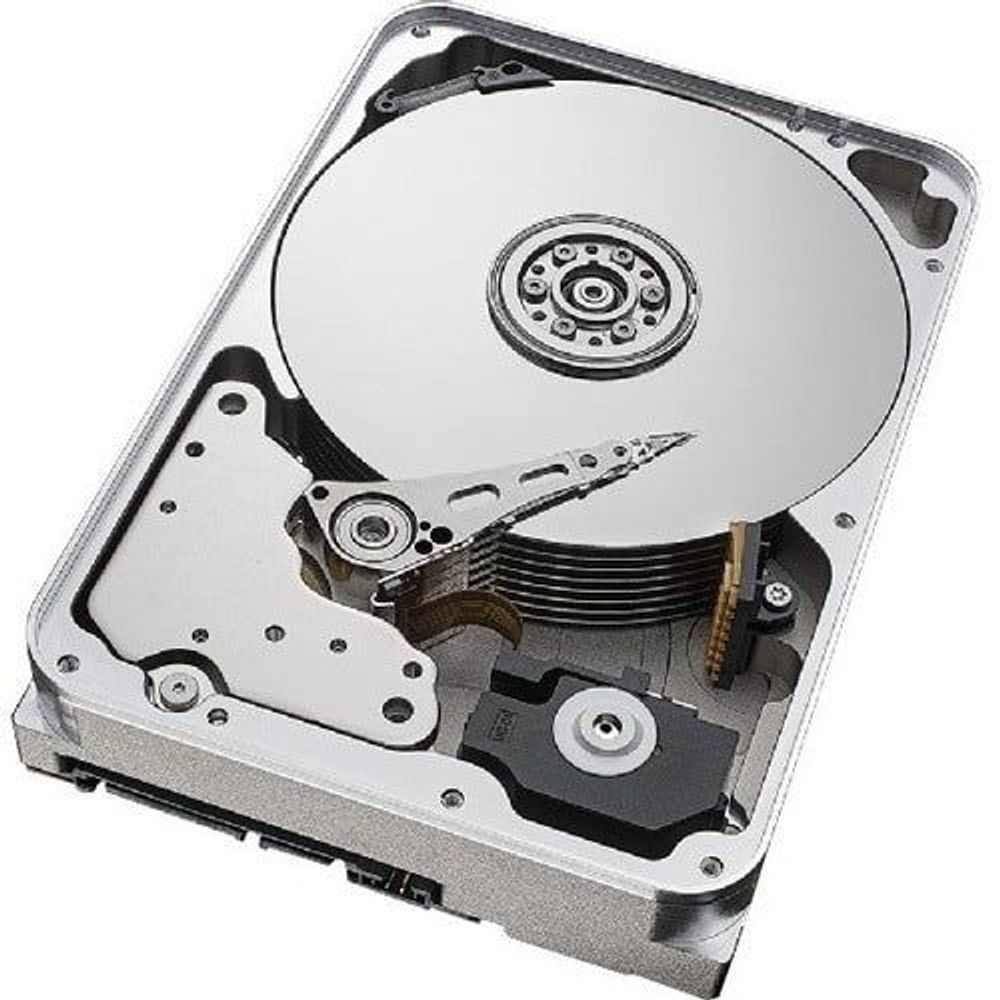 Seagate IronWolf Pro 16TB hard drive with open chassis and disk assembly