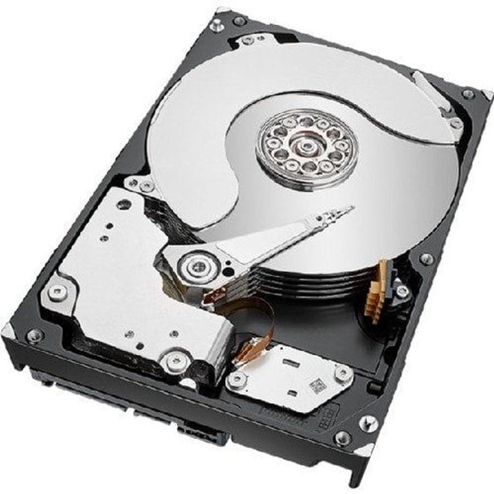 3.5-inch Seagate IronWolf Pro 8TB SATA hard drive, opened internal components
