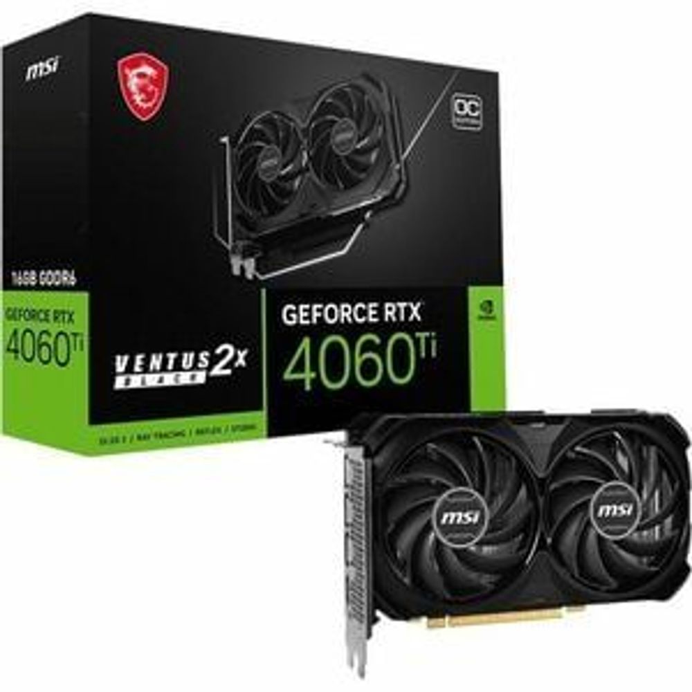 MSI GeForce RTX 4060 Ti graphics card and retail box bundle