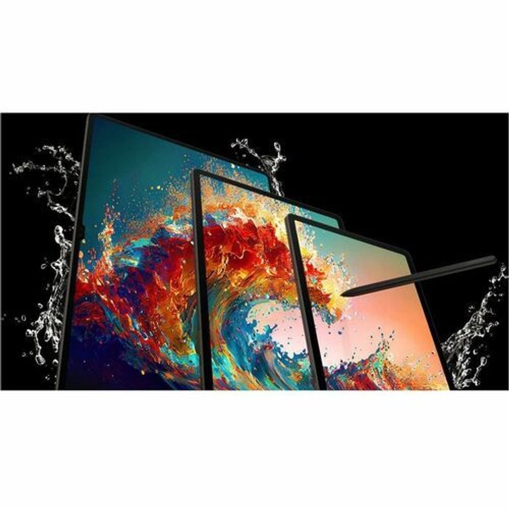 Rugged tablets shown from angle with colorful abstract display screens
