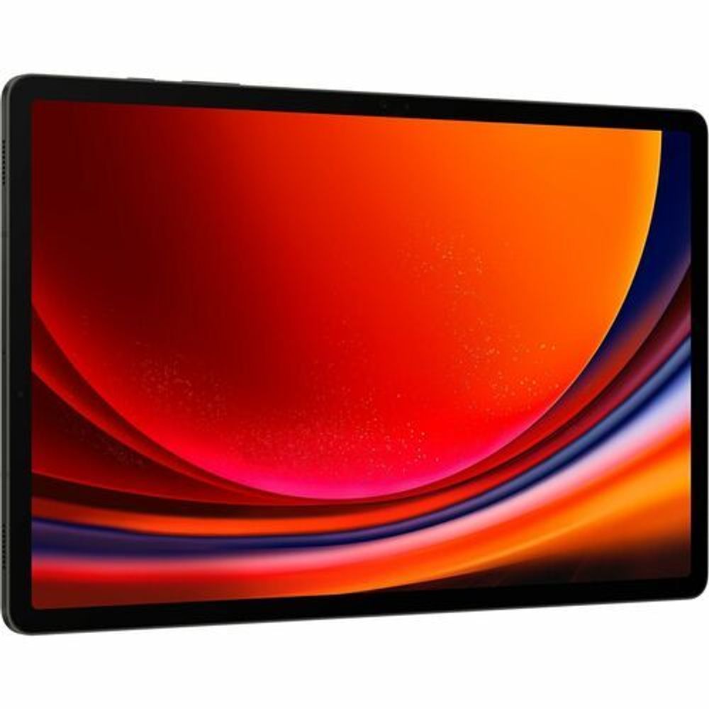 Rugged tablet front view with curved red-orange gradient display
