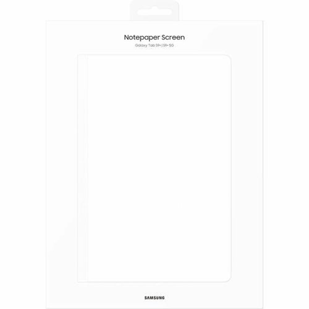 Notepaper screen protector retail package with Samsung branding