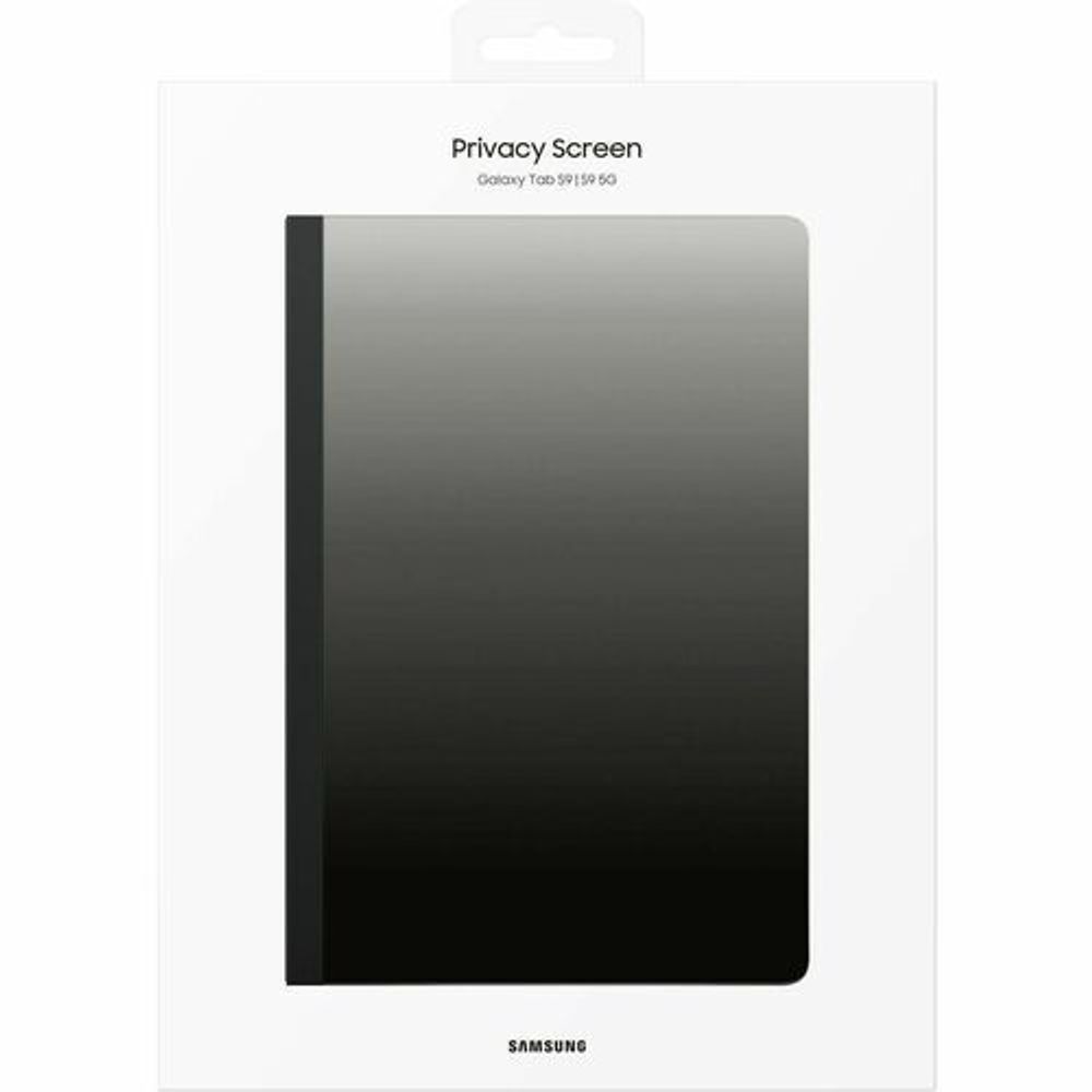 Privacy screen protector retail package for Samsung Galaxy Tab S9, black film shown