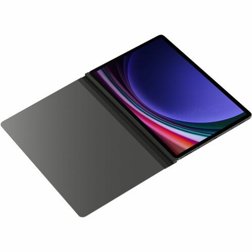 Privacy screen protector panel with dark gray tint for a tablet display
