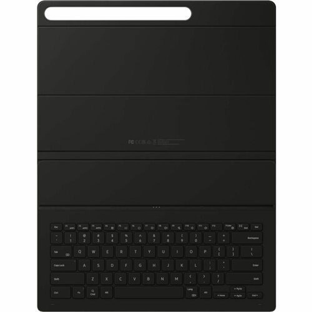 Black back-facing book-fold keyboard case with trackpad and keyboard