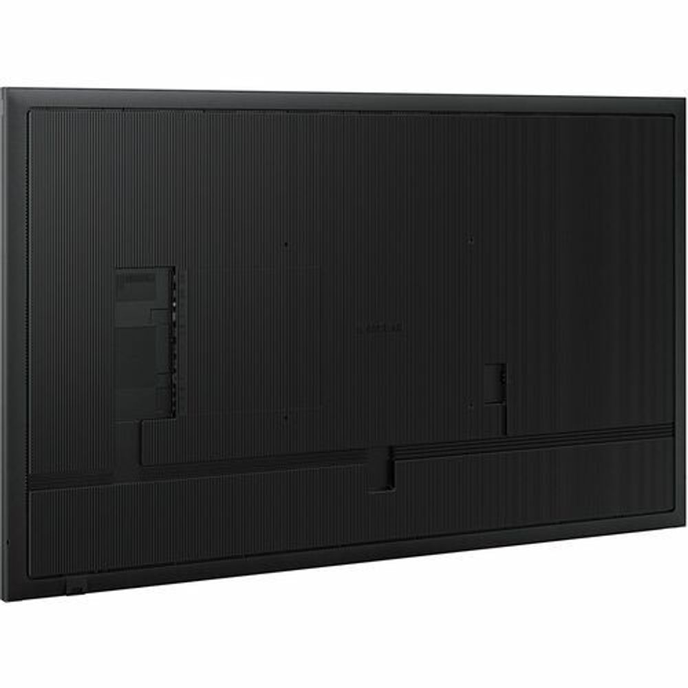 Black Samsung digital signage LCD display back with ports and rear panel texture