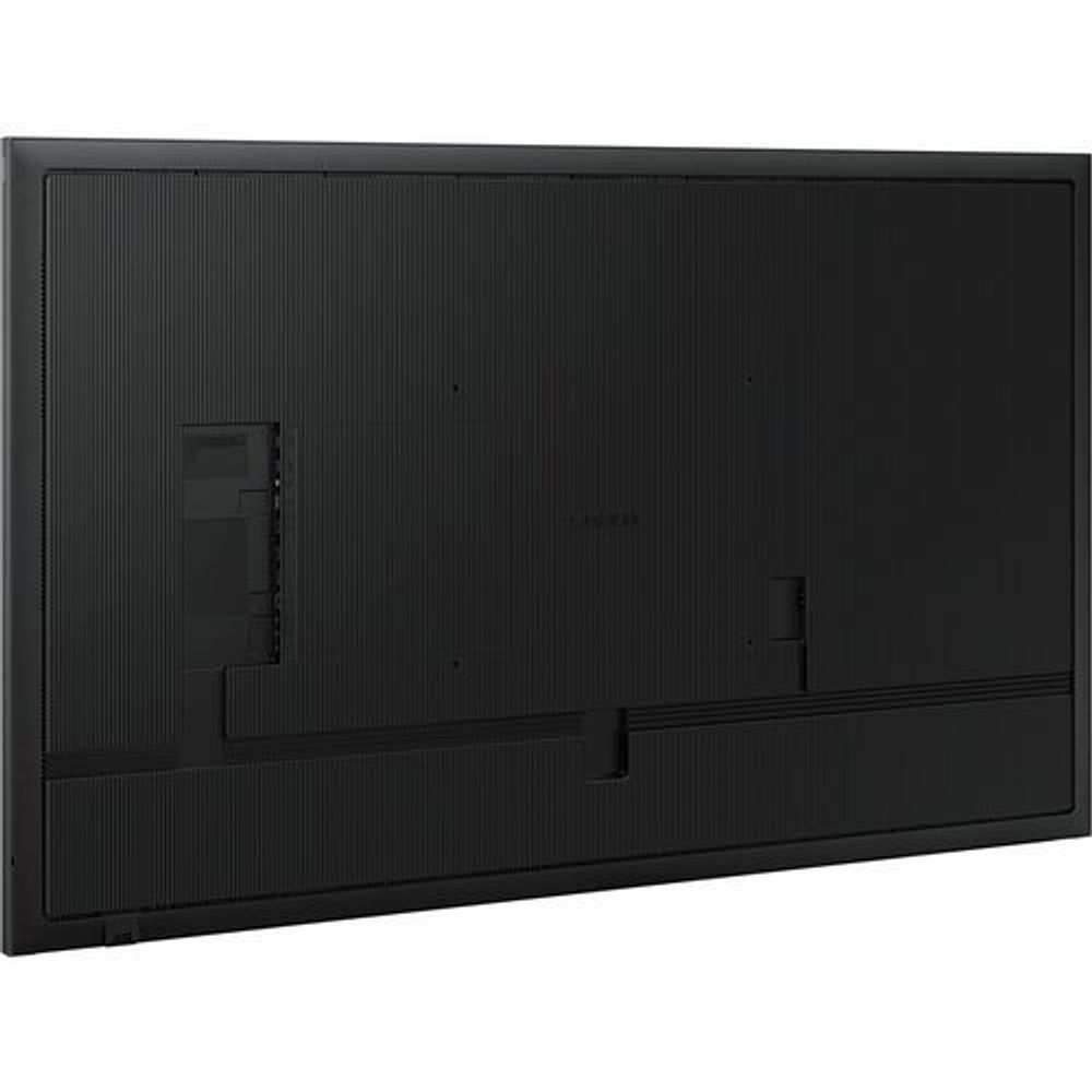 Back view of 55-inch LCD digital signage display with ports and mounting slots.
