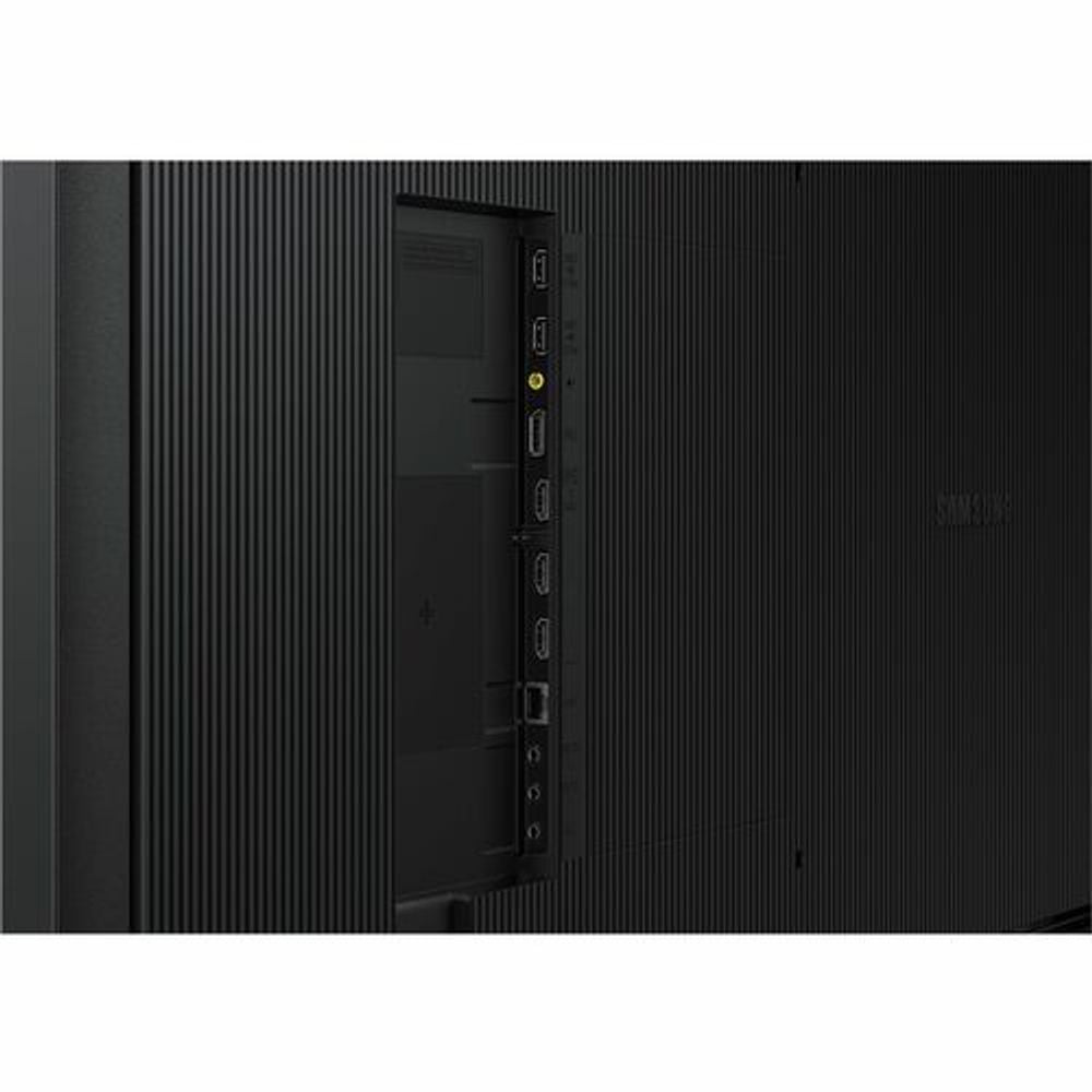 55-inch LCD digital signage display back panel with ports and vents