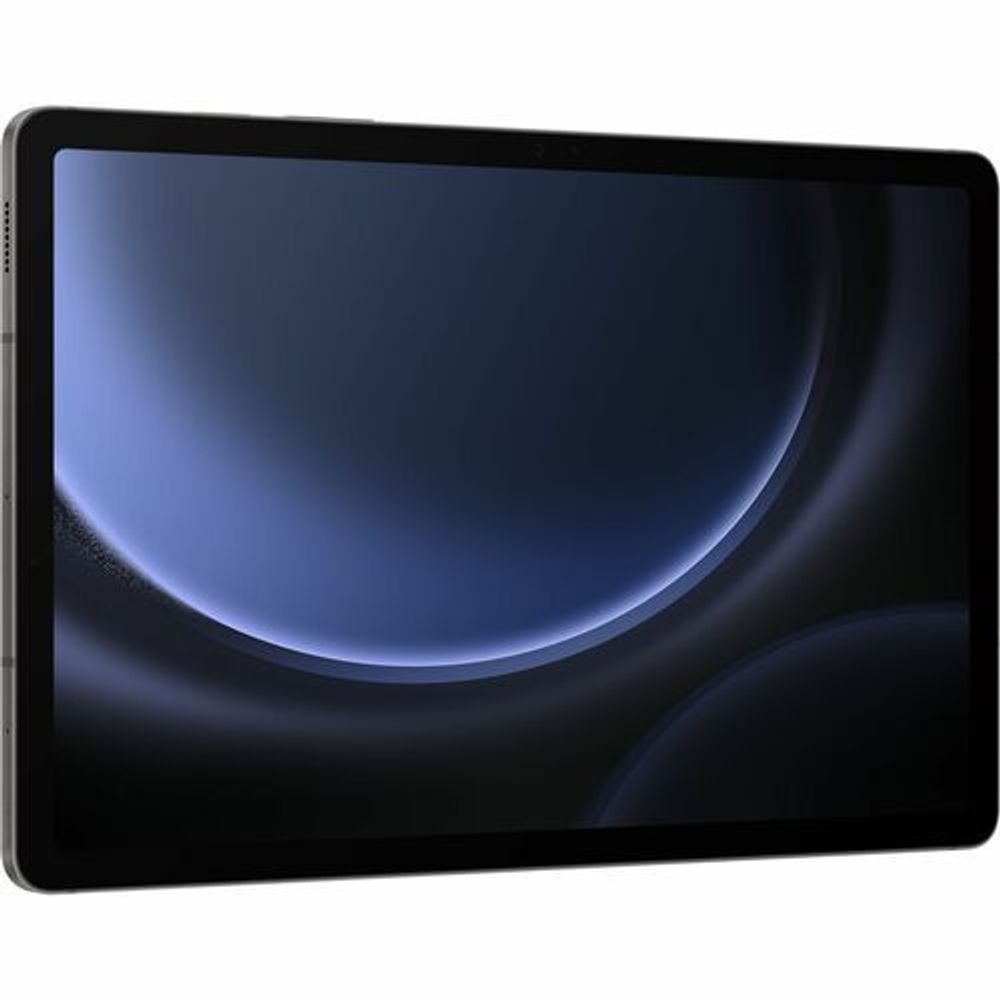 Samsung Galaxy Tab S9 FE rugged tablet front close-up showing blue curved display