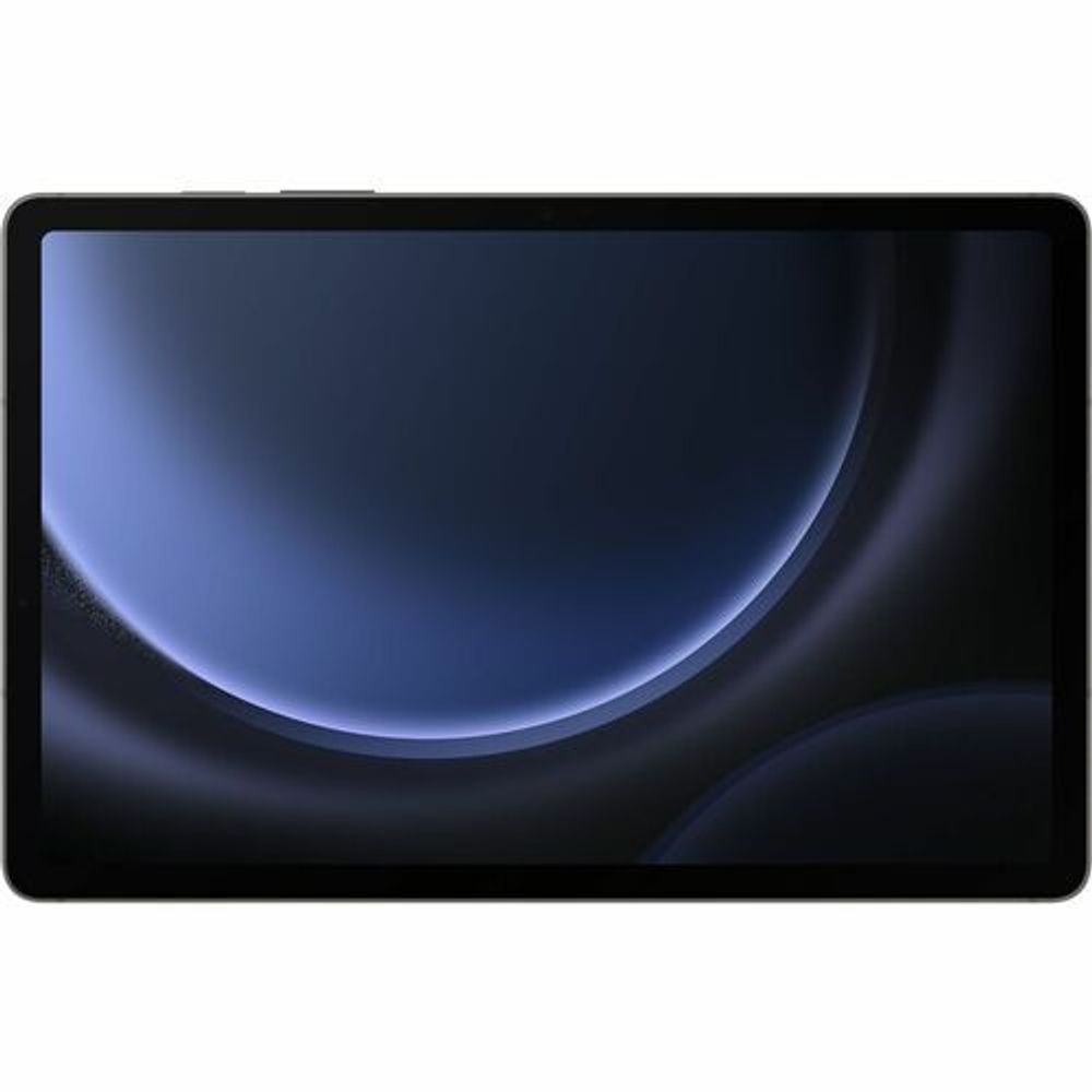 Samsung Galaxy Tab S9 FE rugged tablet front display with dark bezel and blue wallpaper