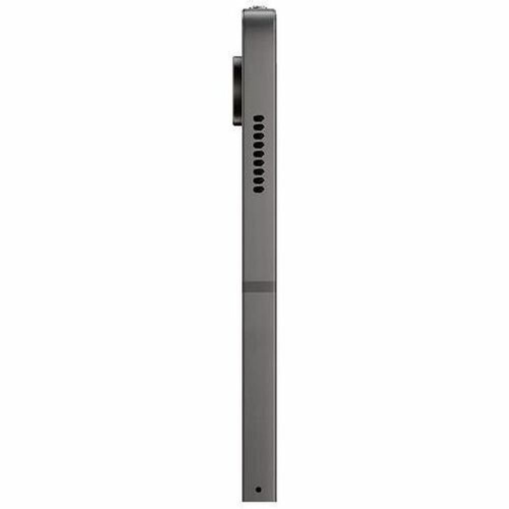 Gray tablet side profile with speaker vent openings.