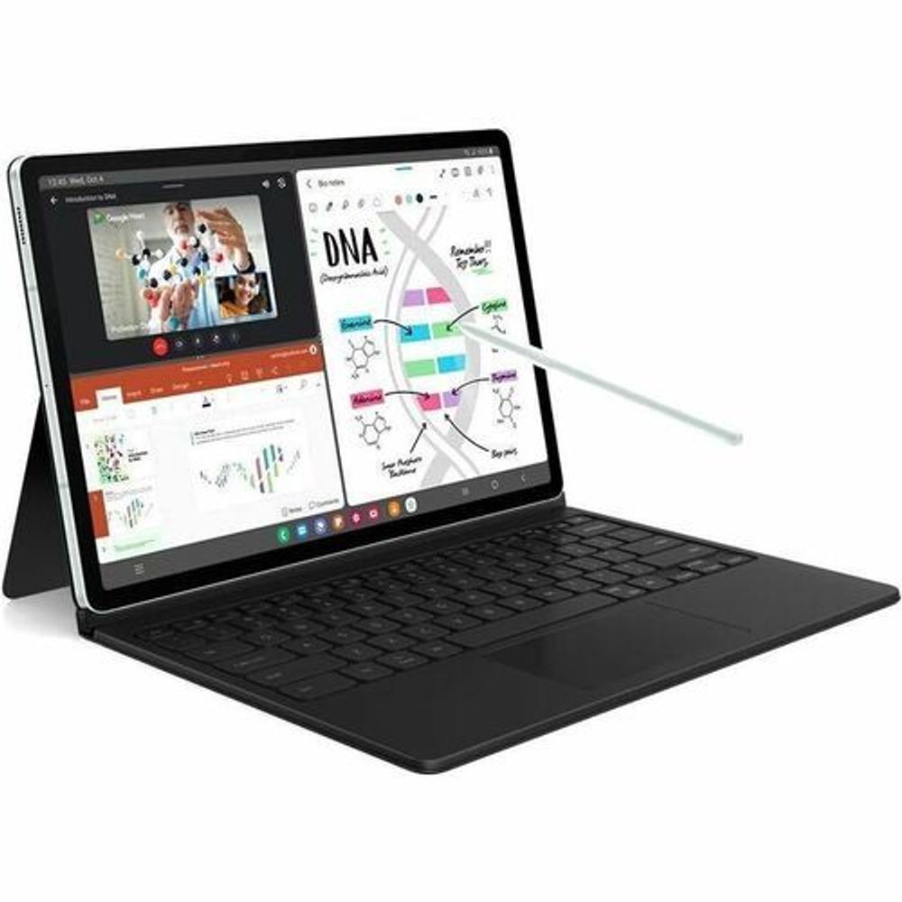 Rugged Samsung tablet with keyboard cover and stylus, 12.4-inch display