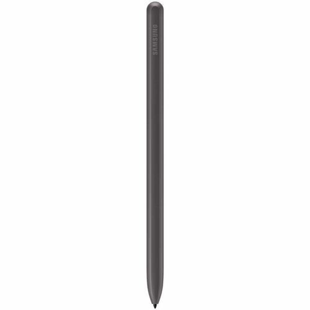 Gray stylus pen with a rounded tip.